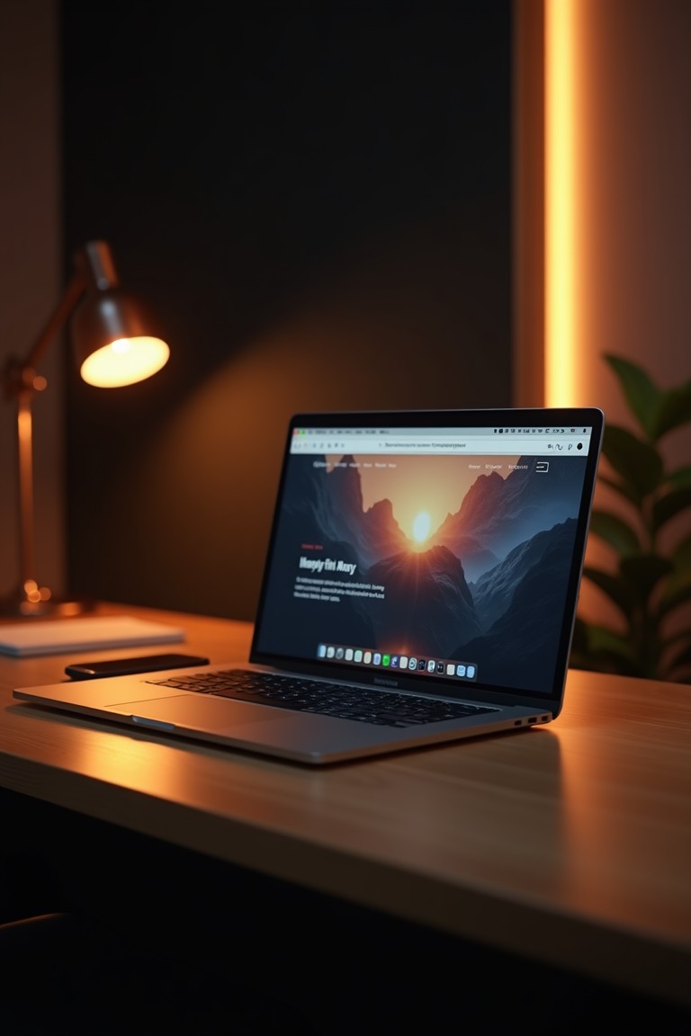 Modern website design on a laptop